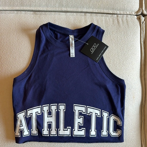 Lorna Jane Athletic Cropped Tank Size S French Navy - Picture 3 of 5
